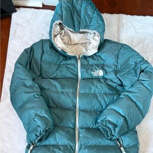 The North Face Reversible Puffer Jacket with Hood.